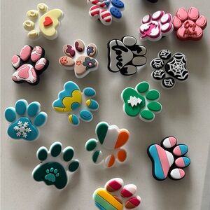 Shoe Charms 
Paw prints
Zodiac
 food  
Fur babies
 Bugs and worms, oh my.
NW0T